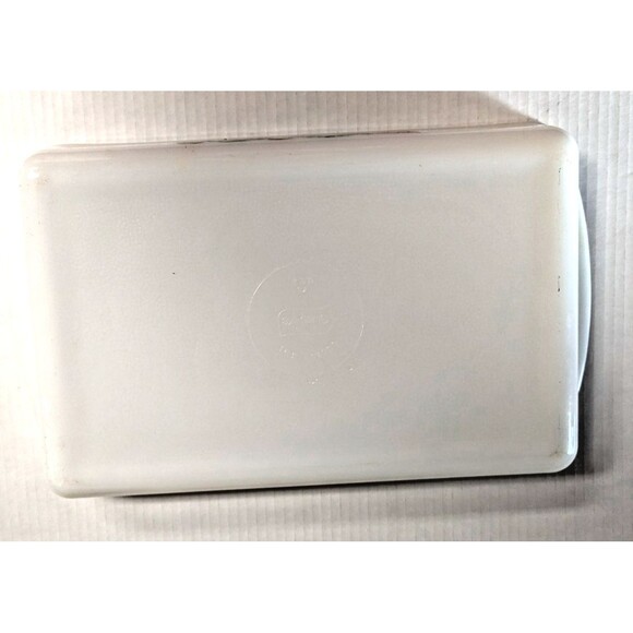 Glasbake Vegetable Medley J-2026 Lasagna Pan Baker 3-qt Milk Glass Vintage 1970s - Picture 5 of 8